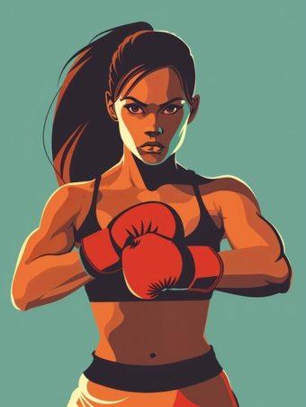 female boxer, ai generated