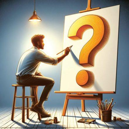 Man painting question mark- ai