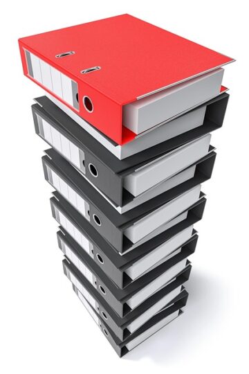 Stack of binders