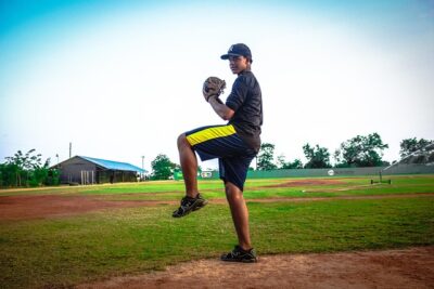 Pitcher getting ready to throw a ball